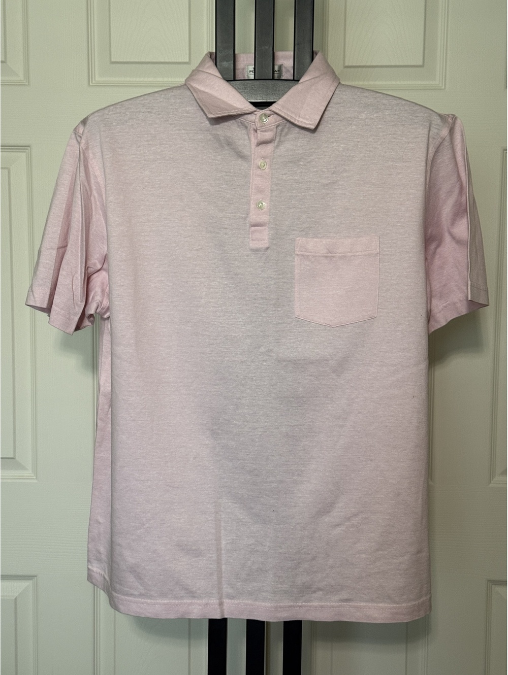 Peter Millar Crown Cool Polo XL Pink Linen Cotton Tencel Heather Stretch